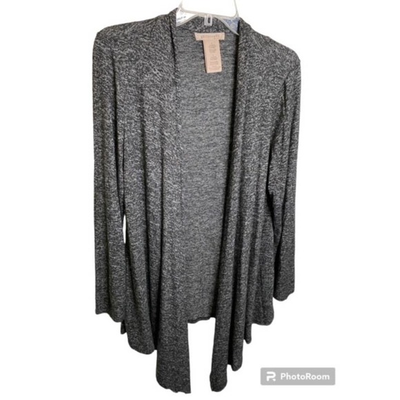 Philosophy Marbled Black Gray Cardigan Sz Large - Picture 2 of 4